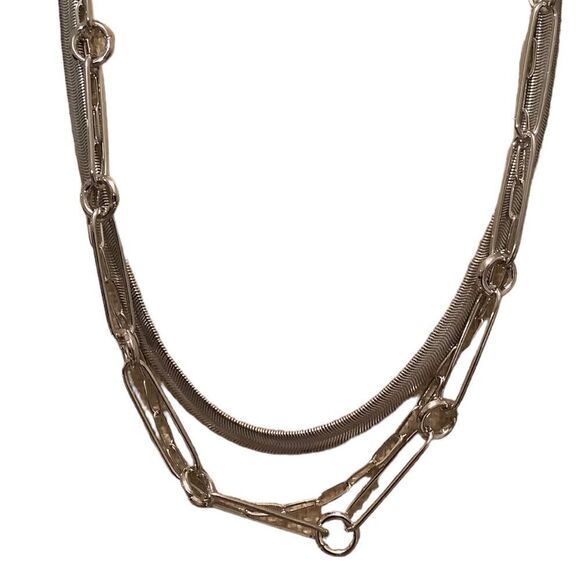 Silver tone three layer necklace. NWOT - Picture 2 of 2